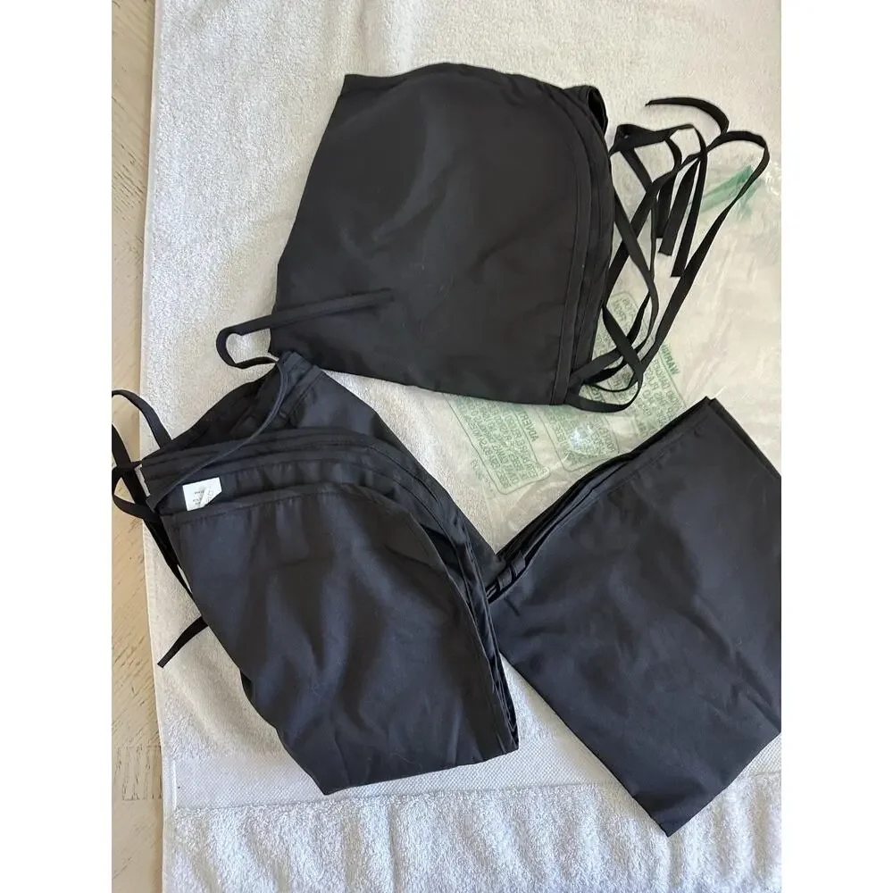 4× Black Hair Stylist Apron Heavy Duty Barber Apron for Men and Women